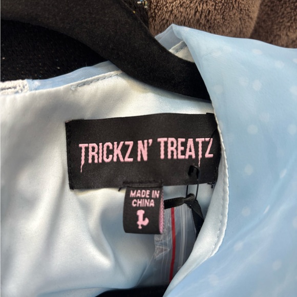 NWT Dolls Kill Blue and White lace with Pink Rose mini Dress - Picture 5 of 7